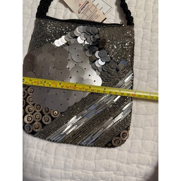 NWT Buckle Vtg Beaded Embellished Bling Hand Made Evening Crossbody Bag Prom Y2k - Picture 7 of 12